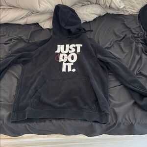Black Hoodie with 'Just Do It' Slogan